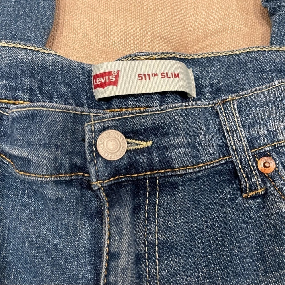 Levis 511 Medium Wash 511 Straight Teens Denim Blue Jeans 18 Regular Size 29x29 - Picture 4 of 12